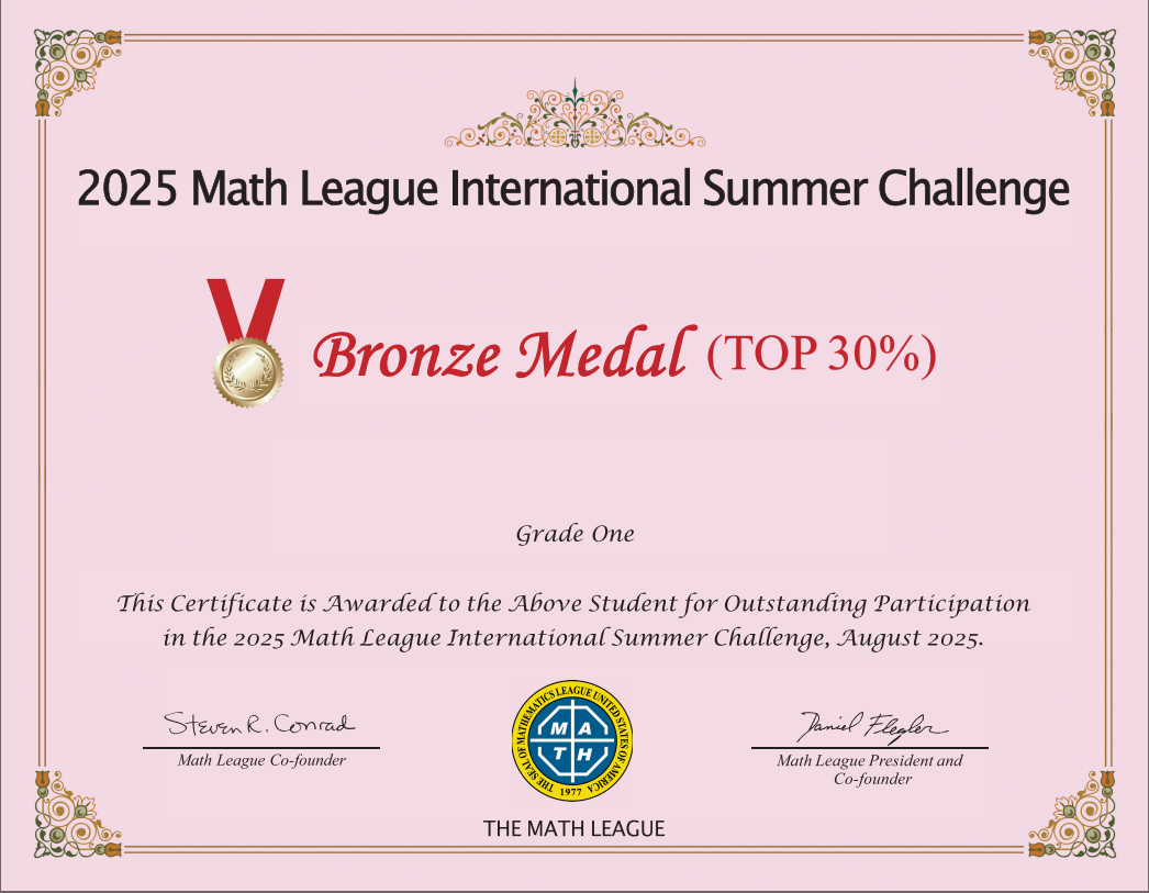 Certificate of Achievement Top 50% 证书