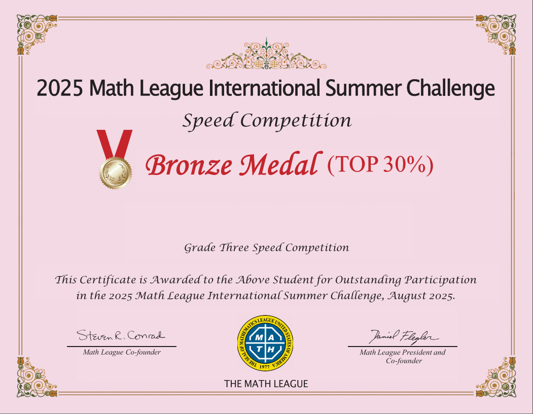 Certificate of Achievement Top 50% 证书